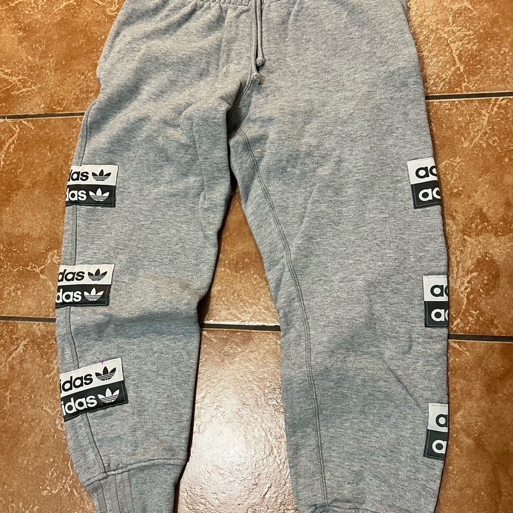 RARE Vintage Adidas Sweatpants Mens S Woman’s M Grey Joggers Relaxed 90s Y2K